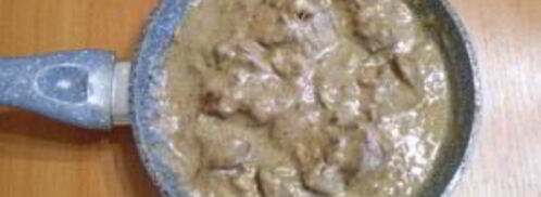 печень, тушеная в сметане. Шаг 7