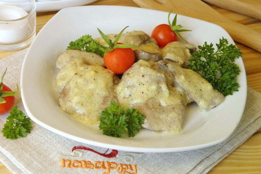 Рецепт печенка под соусом