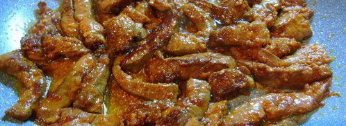 печенка в пикантном соусе. Шаг 3