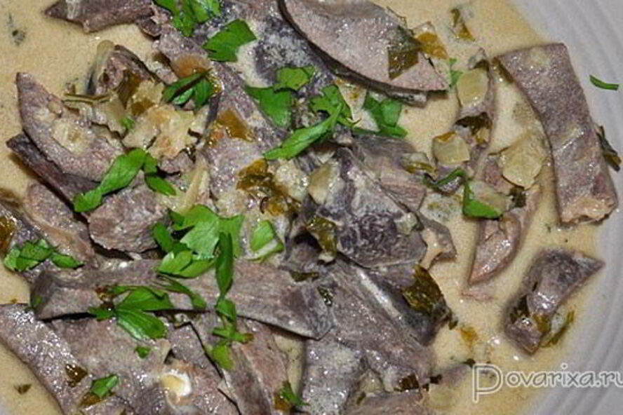 Рецепт свиная печень в соусе