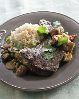 Телячья печень с овощами по-азиатски