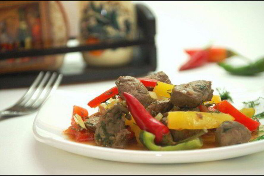 Рецепт тушеная печень с овощами