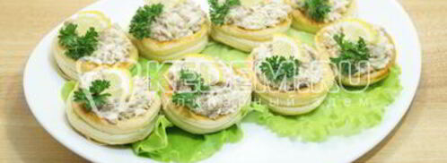 волованы с печенью трески. Шаг 8