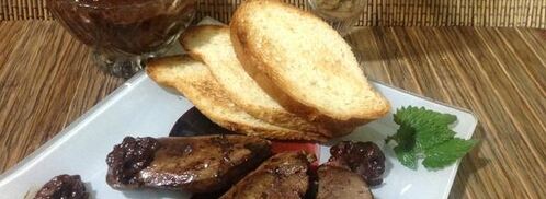 жареная фуагра с шоколадным соусом. Шаг 7