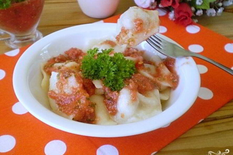 Рецепт пельмени под соусом