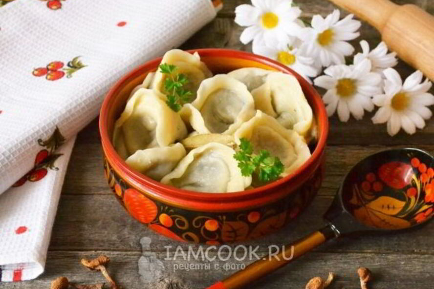 Рецепт пельмени с грибами