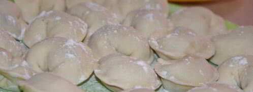 пельмени с сухими грибами и яйцом. Шаг 11