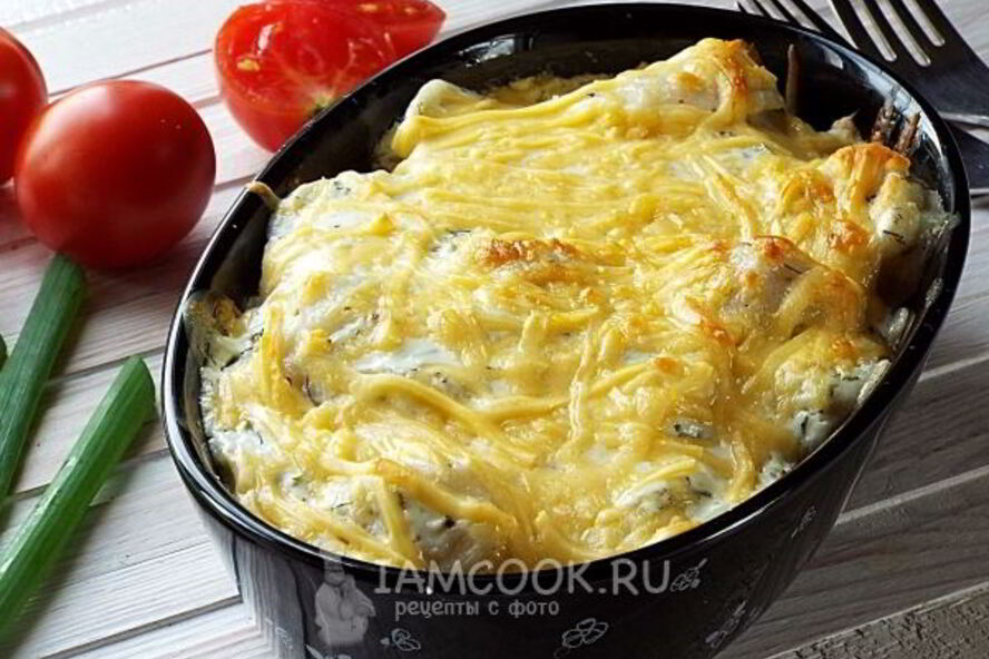 Рецепт пельмени с сыром и сметаной в духовке