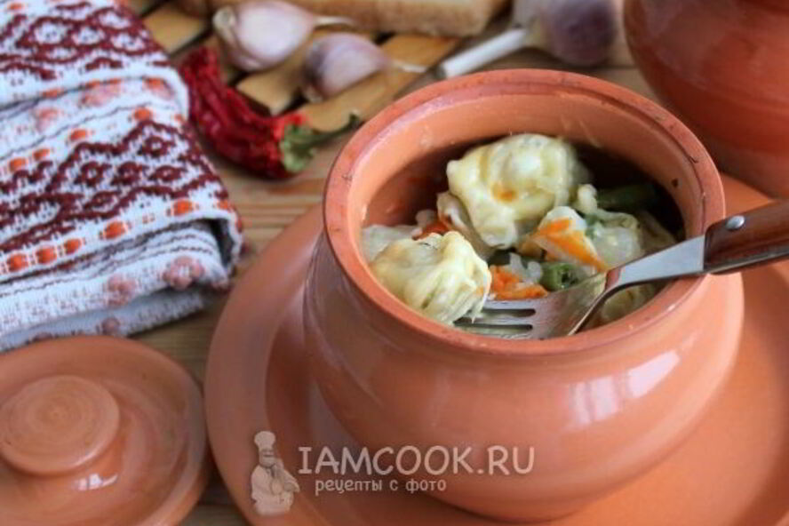 Рецепт пельмени в горшочках в духовке