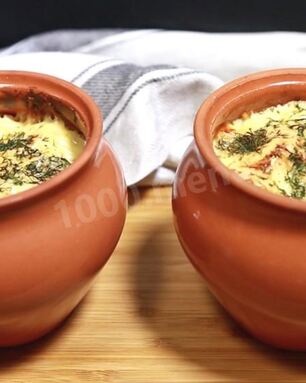 Пельмени в горшочках в сметане в духовке