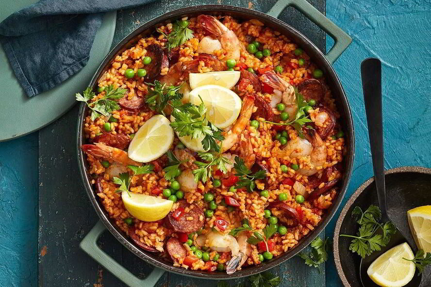 Рецепт паэлья с креветками
