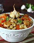 Плов из перловки в мультиварке