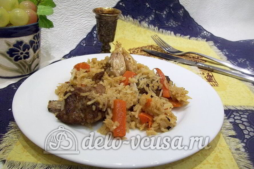 Рецепт плов по-домашнему со свиными ребрами