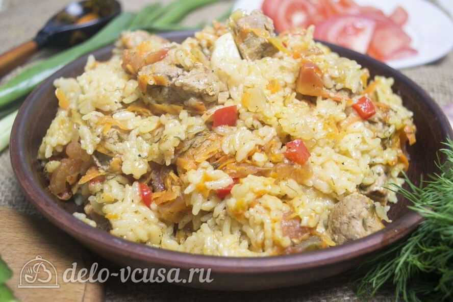 Рецепт плов с говядиной и помидорами