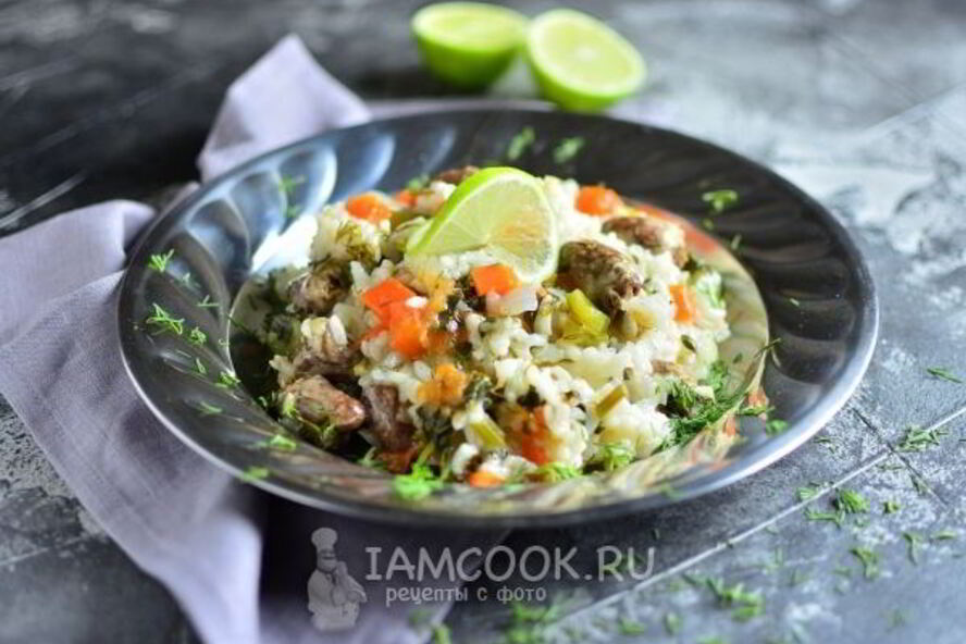 Рецепт плов с куриными сердечками в мультиварке