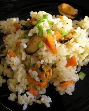 Плов с мидиями и шалфеем