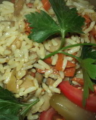 Плов с шампиньонами