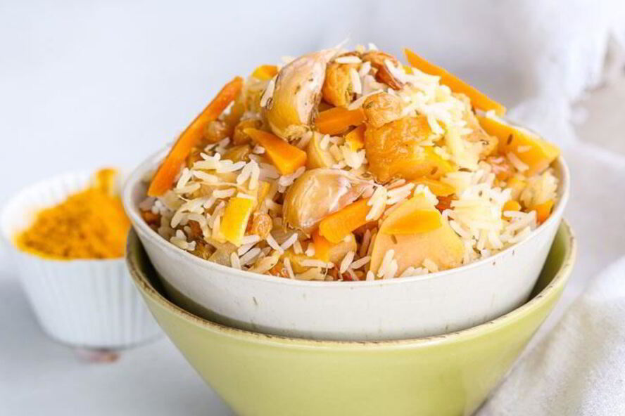 Рецепт постный плов с овощами и сухофруктами