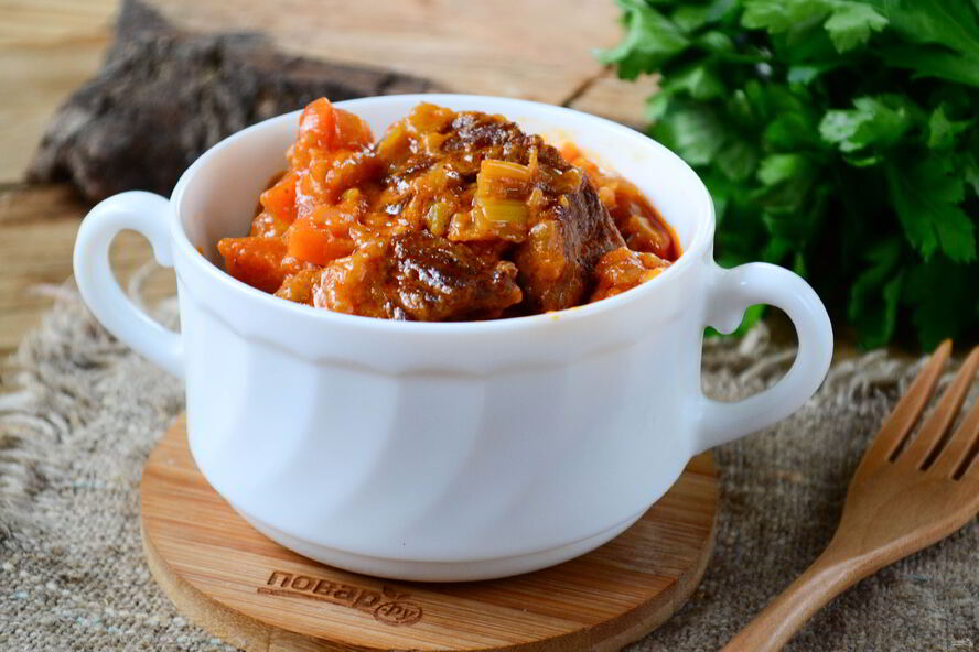 Рецепт говяжье рагу в томатно-сливочном соусе