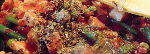 куриное рагу с зелеными овощами и сырной крышечкой. Шаг 5