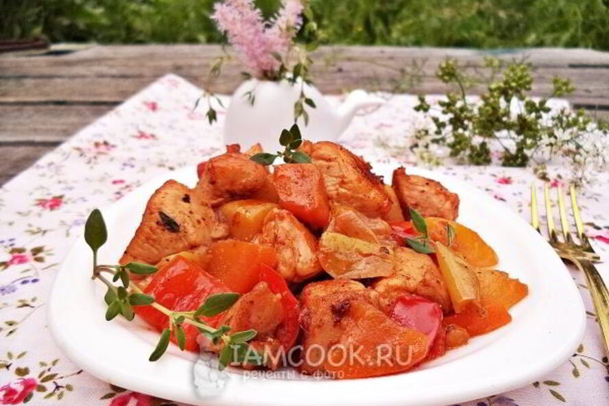 Рецепт овощное рагу с куриной грудкой