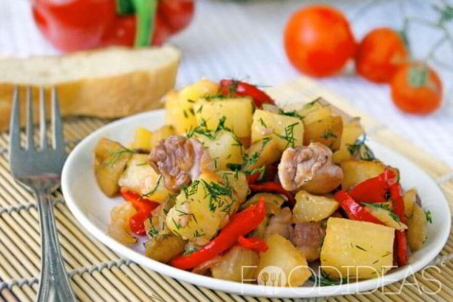 Рецепт овощное рагу с курицей