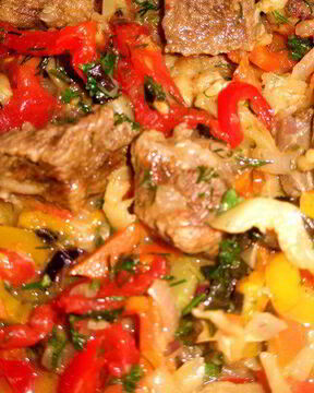 Овощное рагу с телятиной