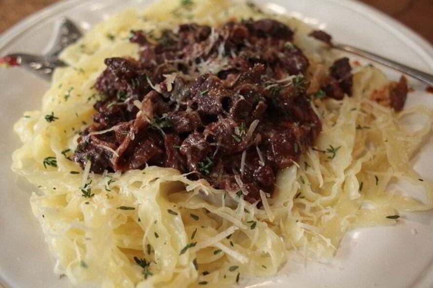 Рецепт паста с рагу из дичи