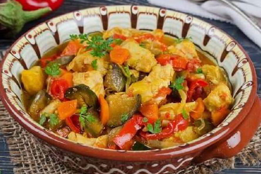 Рецепт рагу из курицы с овощами