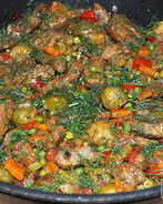 Рагу из печени с овощами