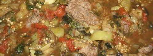 рагу с говядиной и овощами, запеченными на мангале. Шаг 8