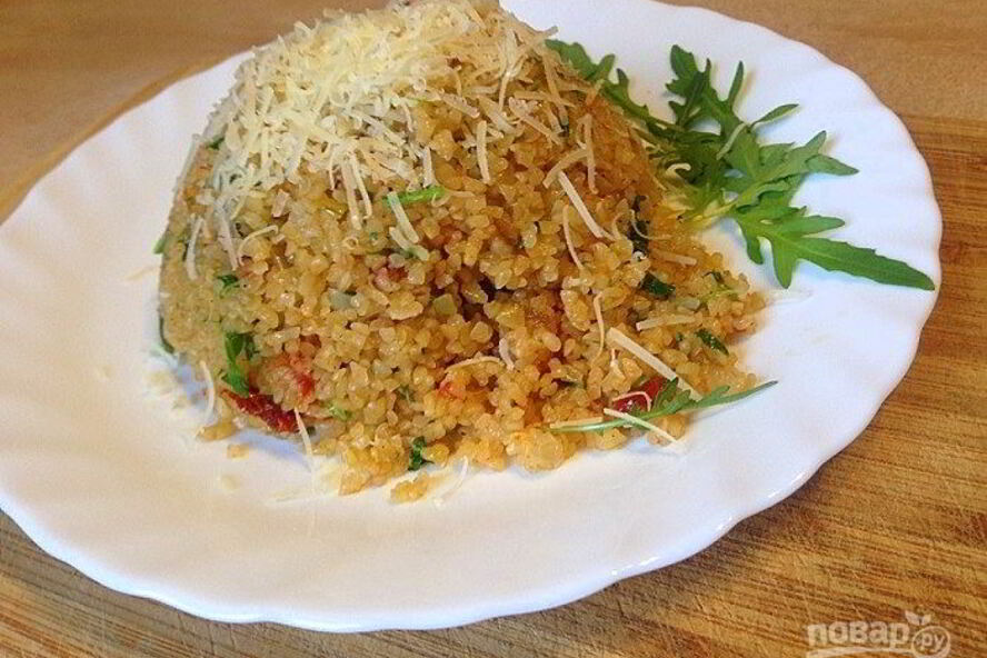 Рецепт ризотто из булгура с рукколой