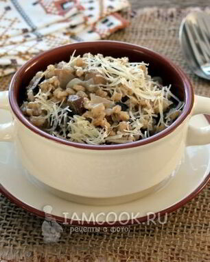 Ризотто из перловки с грибами