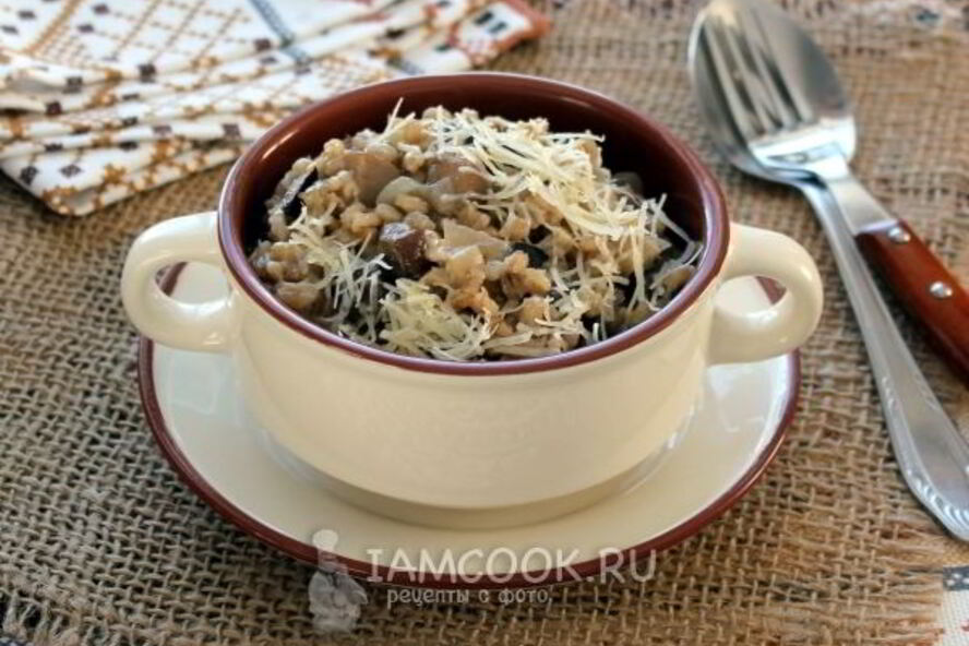 Рецепт ризотто из перловки с грибами