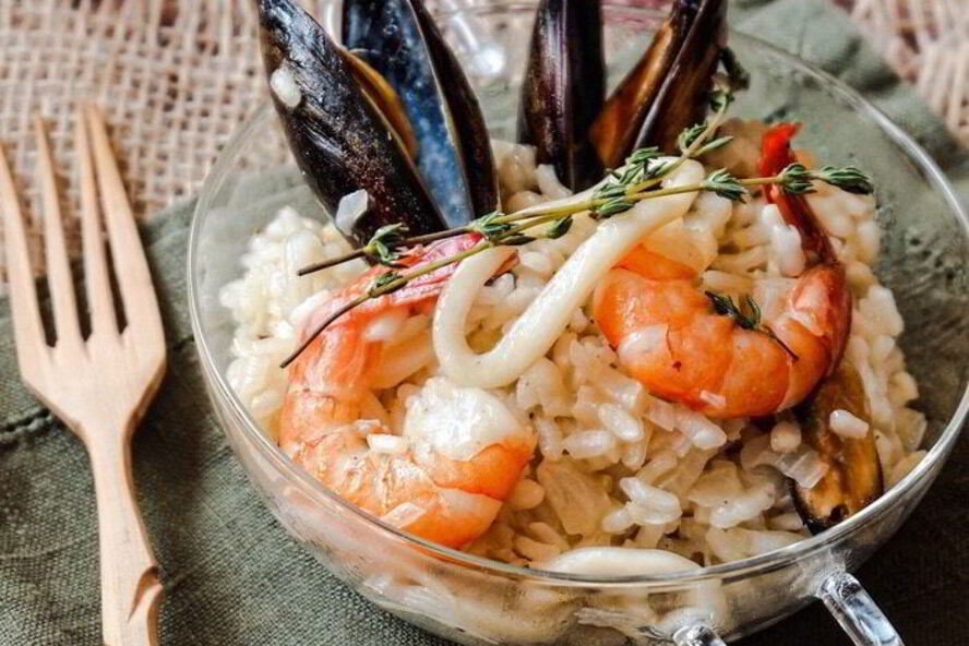 Рецепт ризоттo porto venere с морепродуктами