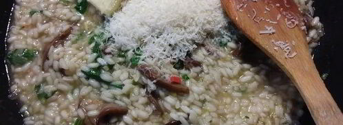 ризотто с белыми грибами и шпинатом. Шаг 7