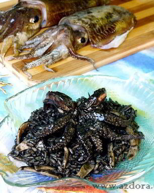 Ризотто с чернилами каракатицы