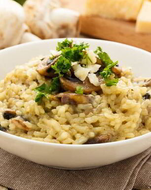 Ризотто с грибами и беконом