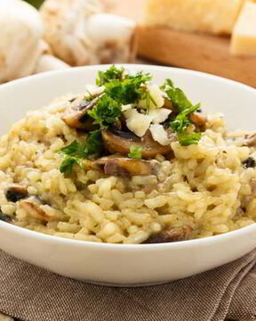 Ризотто с грибами и беконом