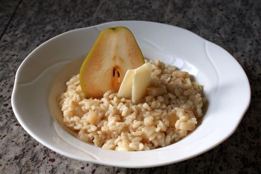 Рецепт ризотто с грушей и сыром пекорино