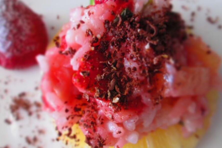 Рецепт ризотто с клубникой и ананасами