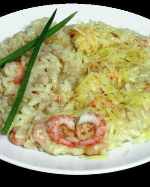 Ризотто с шампанским и тигровыми креветками