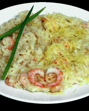 Ризотто с шампанским и тигровыми креветками