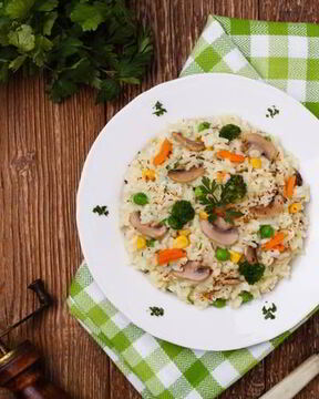 Ризотто с шампиньонами и овощами