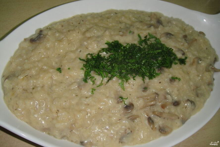 Рецепт ризотто с сыром и грибами