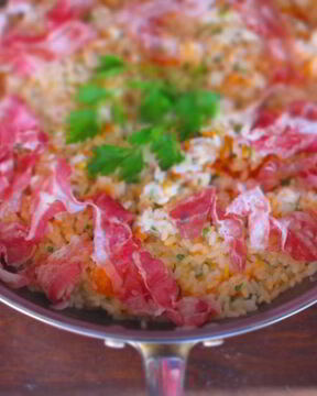 Ризотто с тыквой и беконом