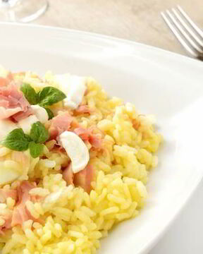 Ризотто с ветчиной и овощами