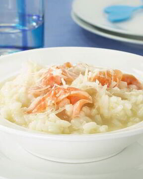 Ризотто со спаржей и лососем