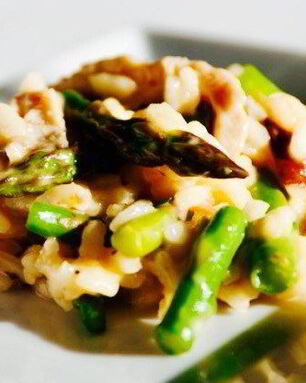 Ризотто со спаржей и зеленым луком