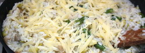 зеленое ризотто с грибами. Шаг 6